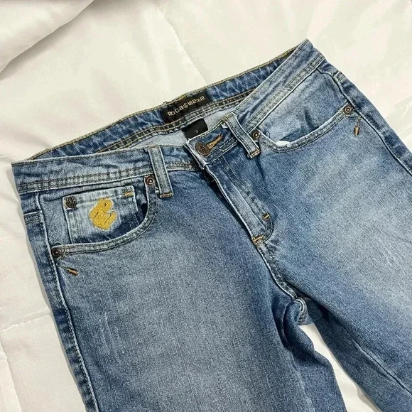 Y2K Rocawear Embroidered Logo Denim Jeans Flare - Picture 3 of 6